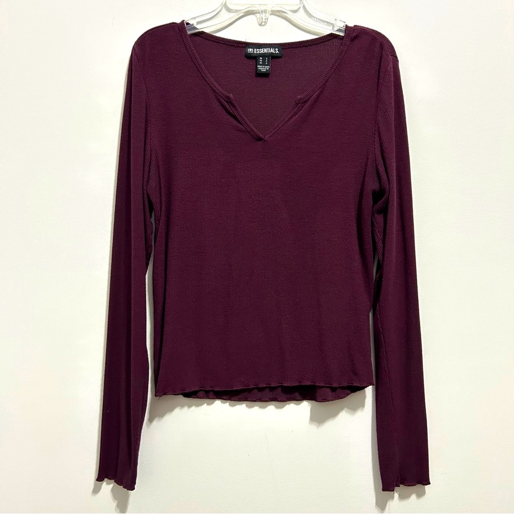 🔸SWS Essentials Women’s Maroon Burgundy Cranberry Long Sleeve Top